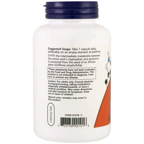 5-HTP 5-Гідрокситриптофан 50 мг,NOW Foods, 90 капсул