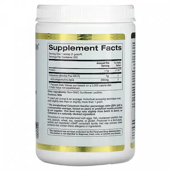 Молозиво 1000 мг,California Gold Nutrition, 200 г