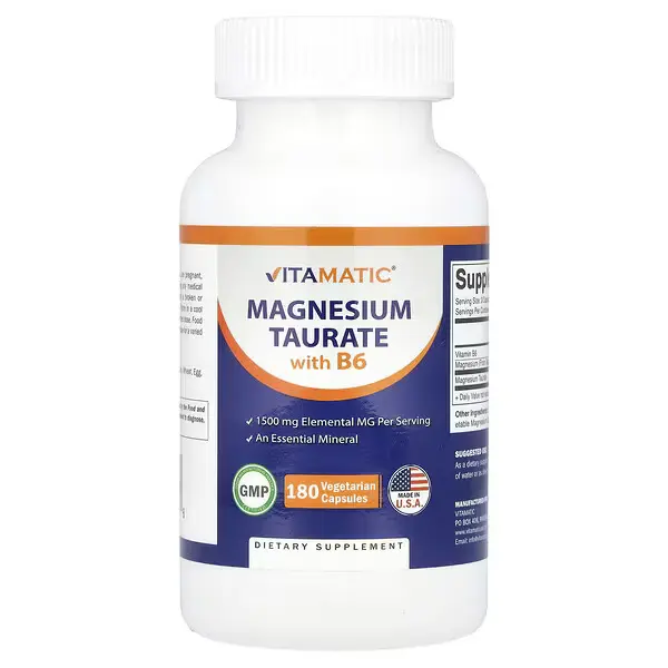 Магній таурат із вітаміном B6 Vitamatic,Vitamatic, 180 капсул