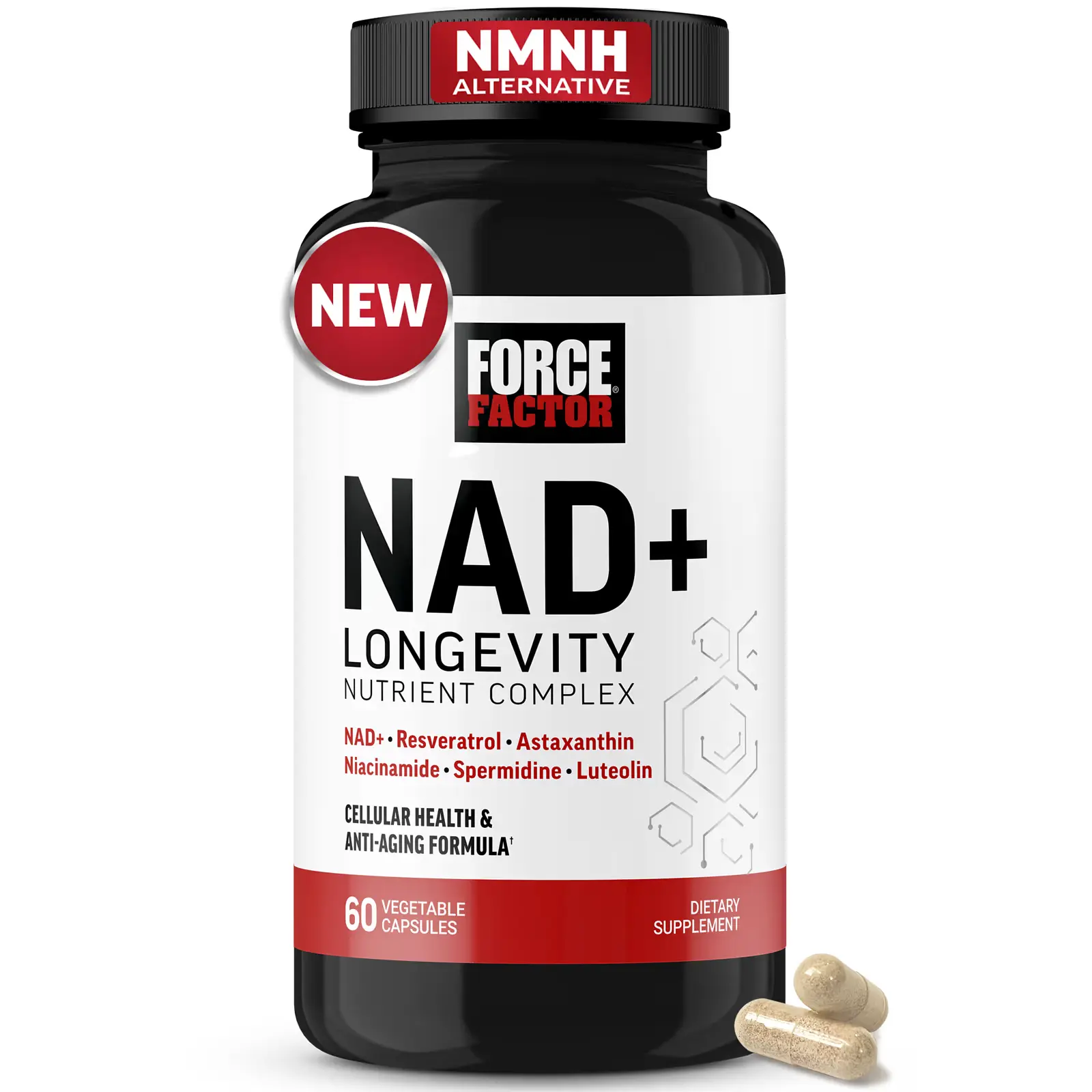 Никотинамид НАД Longevity Nutrient Complex,Force Factor, 60 капсул