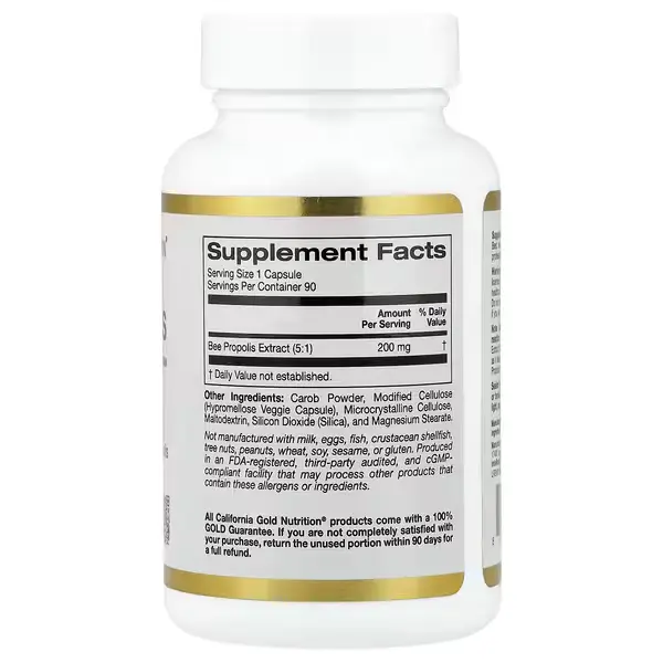 Бджолиний прополіс 5:1 Bee Propolis 1000 мг,California Gold Nutrition, 90 капсул